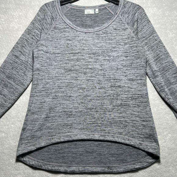 Athleta No Sweatin It Sharkbite Gray Crew Neck Pullover Sweater Women’s Size: S - Picture 2 of 13